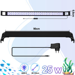 SWANEW LED Aquarium Beleuchtung, 16W/20W/25W, Aquariumbeleuchtung Weiß Blau, Aquarium Lampe mit Verstellbarer Halterung, für 90cm-120cm Süßwasser-Aquarien