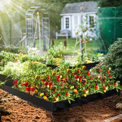 SWANEW Rasenkante Metall, Mähkante, Beetumrandungen mit Dornen, Beeteinfassung,15cm/18cm