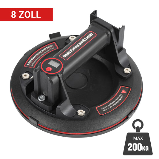 SWANEW 8 Zoll Elektrischer Vakuumheber, Saugheber, 200kg Tragkraft, 2 Akkus, Automatische Nachfüllung