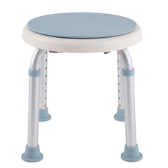 SWANEW Duschhocker für Senioren, 360°Drehbarer Runder Badhocker, höhenverstellbarer,Rutschfester Badezimmerhocker,Duschhilfe,belastbar bis 136 kg