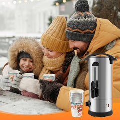 SWANEW Glühweinkocher 10L, 1500W Glühweinkessel, Heißgetränkeautomat, Glühweintopf Edelstahl, mit Füllstandsanzeige, mit 10 Tassen