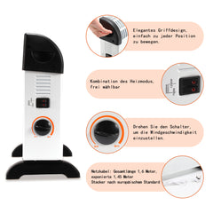 SWANEW Konvektor Heizung Elektro, Konvektor Heizung Elektroheizung, 2000W