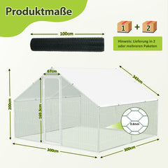 Hühnerstall Freilaufgehege 3x3x2m