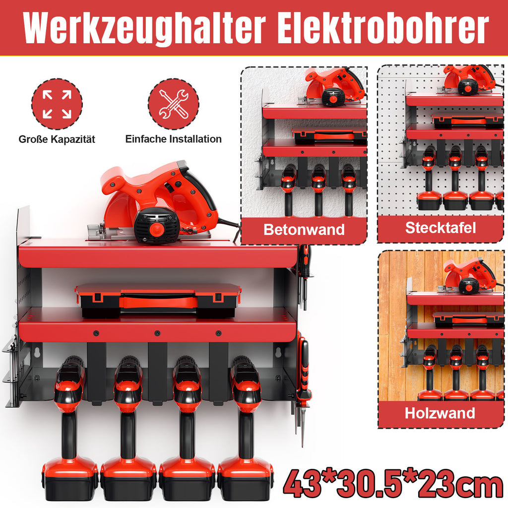 SWANEW Werkzeug Wandhalterung für Elektrowerkzeug, Werkzeughalter, Werkzeugregal