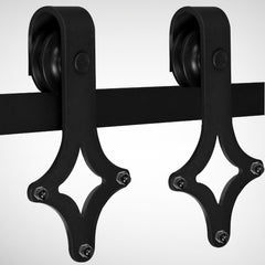 SWANEW Schiebetürsystem Schiebetürbeschlag Set Diamant Laufschiene für Schiebetüren 0,9M Track Rail Länge Holz-Gewichtskapazität 150kg Schiebetür Schiene Set Glasschiebetür Komplettset