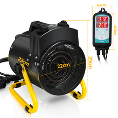 SWANEW Gewächshausheizung 2kW, Frostschutzheizung, mit thermostat, frostwächter