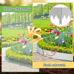 SWANEW Rasenkante Metall, Höhe 20cm, Beeteinfassung, mit Dornen, Mähkante