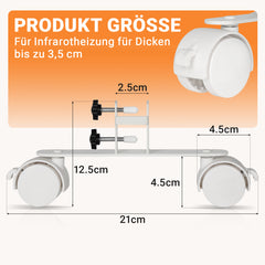 SWANEW 2x Standfüße für Infrarotheizungen Universell, Standgerät für Heizplatte, Infrarotheizung, Infrarotheizung Standfüße