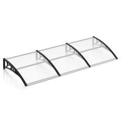SWANEW Vordach für Haustür, 5 mm Überdachung, Transparentes Pultbogenvordach, Polycarbonat Pultvordach, Türdach für draußen