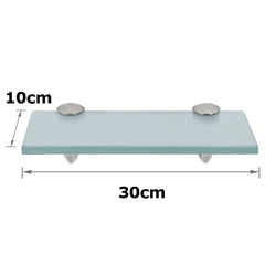 SWANEW Glasablage Glasregal, Wandregal Mattglas mit 8mm ESG Sicherheitsglas und Halterung, Duschregal/Badablage