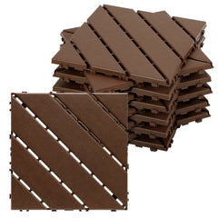 SWANEW 30x30cm PP Terrassenfliesen, PP-Klickfliesen, Kunststoff-Bodenbelag