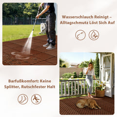 SWANEW 30x30cm PP Terrassenfliesen, PP-Klickfliesen, Kunststoff-Bodenbelag