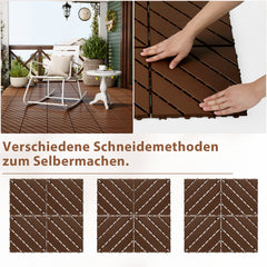 SWANEW 30x30cm PP Terrassenfliesen, PP-Klickfliesen, Kunststoff-Bodenbelag