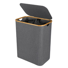 SWANEW Wäschekorb mit Deckel, Waschesammler, 2Fächer, 100L/145L/160L