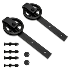 SWANEW Schiebetürbeschlag, Schiebetürsystem Set, Schiebetüren Tragfähigkeit 150kg, Schiebetür Schiene für Einzelne Holztür|Big Wheel