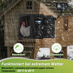 SWANEW Automatische Hühnerklappe Solar, Einklemmschutz, IP65 Wasserdicht, Automatische Hühnertür