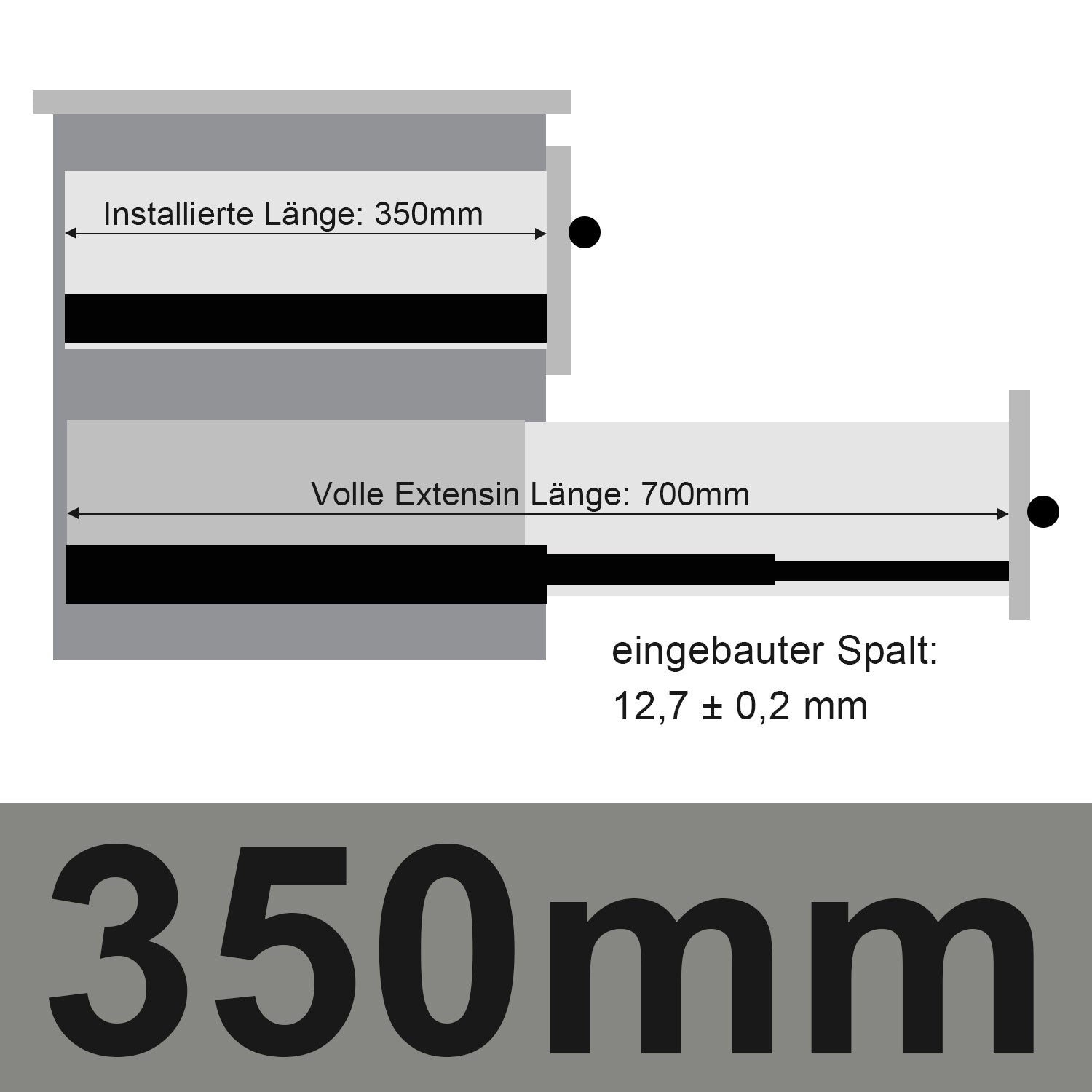 SWANEW Schubladenschienen 250 - 550 mm, Schubladen Schienensystem mit Selbsteinzug, Teleskopschiene vollauszug Schubladenauszüg, Kugelführung, Tragkraft 35 Kg