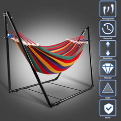 Hängematte mit klappbarem Gestell, Metallgestell für Hängematte im Freien, Hängesessel mit Tragetasche aus Metallgestell bis 150 kg