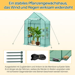 SWANEW Foliengewächshaus Gewächshaus Begehbares Gartenhäuschen Tomatenhaus