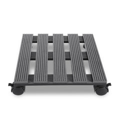 SWANEW WPC Pflanzenroller, Blumenroller mit Rollen, Kübelroller für Pflanzen, Blumentopf, Eckig 30 x 30 cm|Rund Ø 30 x 7,5 cm