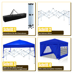 SWANEW Faltpavillon, 3x3m Pavillon, Gazebo Wasserdicht, Partyzelt UV-Schutz