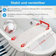 Badewannensitz Sitzbrett mit Rot Griff