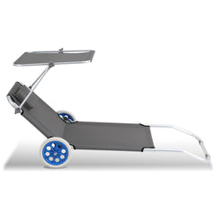 SWANEW Sonnenliege Alu mit 2 Rädern klappbar Strandliege Gartenliege