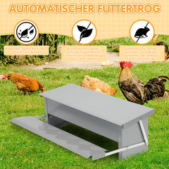 SWANEW Futterautomat hühner, Huhn Gänse Futterspender, 5 kg, mit Handschuhen und Löffel