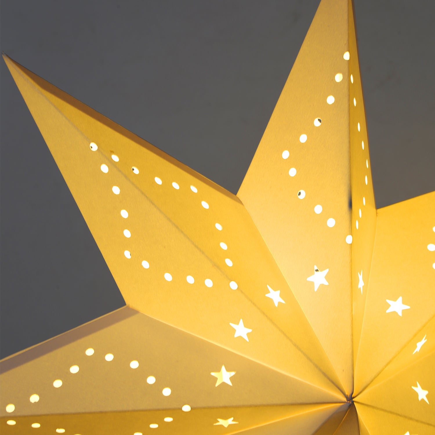 SWANEW Weihnachtsstern Tischlampe, Holzsockel, Weißer 3D-Papierstern φ42cm, Dekorative Papierstern Weihnachten Tischlampe mit Kabelschalter, E14, inkl. Leuchtmittel