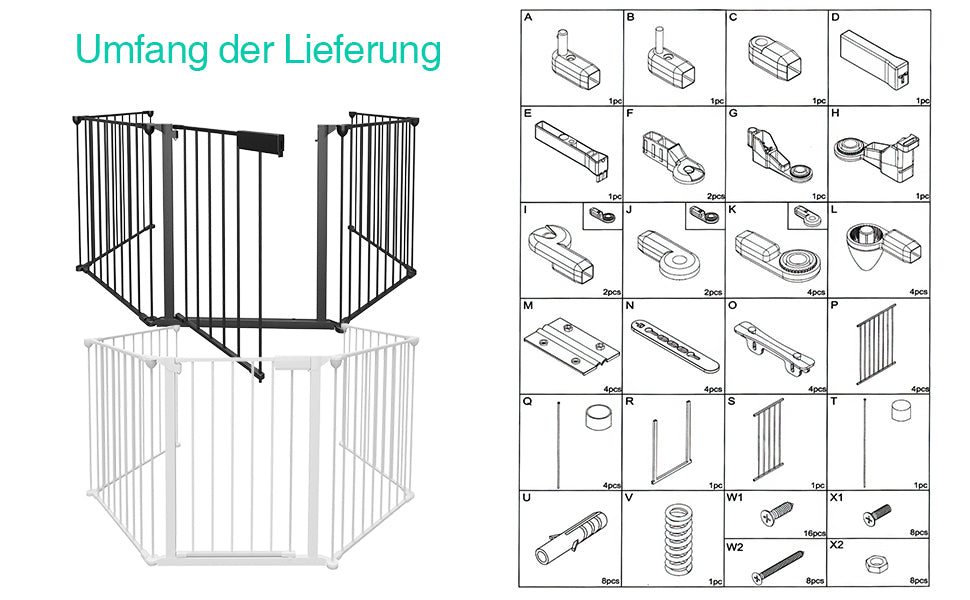 Kaminschutzgitter mit Tür Metall Absperrgitter