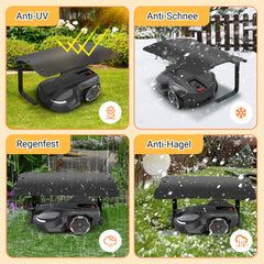 SWANEW Mähroboter Garage, Rasenmäher Garage mit Zusammenklappbar Dach, Regenschutz für Roboter-Rasenmäher