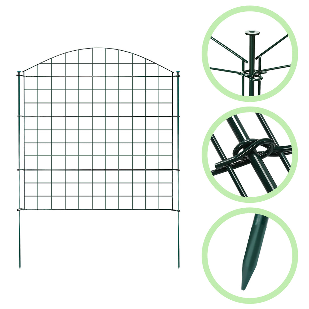 SWANEW Teichzaun Gartenzaun Steckzaun, Zaunelemente metall Gitterzaun Set ür den Garten, Freigehege