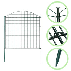 SWANEW Teichzaun Gartenzaun Steckzaun, Zaunelemente metall Gitterzaun Set ür den Garten, Freigehege