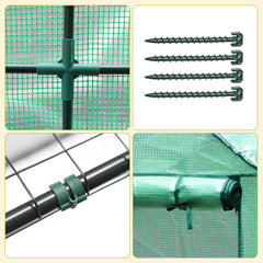 SWANEW Foliengewächshaus Gewächshaus Begehbares Gartenhäuschen Tomatenhaus