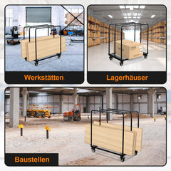 SWANEW Plattenwagen, Transportwagen, Tragkraft bis 680kg, für Gipskartonplatten, Holzplatten
