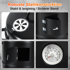 SWANEW 3 in 1 Räucherofen, Smoker Grill für Räuchern, Holzkohle Räuchertonne