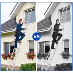 SWANEW 3,6m/4,7m/5,82m Aluminium Mehrzweckleiter 4x3/4x4/4x5 Stufen, Multifunktionsleiter mit 2 Plattform und Räder, Klappleiter, Trittleiter