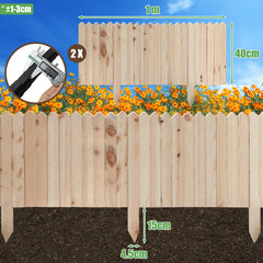 SWANEW Rasenkante Holz, Beetumrandung, Steckzaun, Gartenpalisade