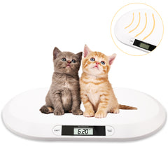 SWANEW Babywaage Flach Digitalwaage Stillwaage Tierwaage, fuer Neugeborene bis 20kg mit LCD-Display, Weiss (56cm x 35cm x 4.5cm)¡