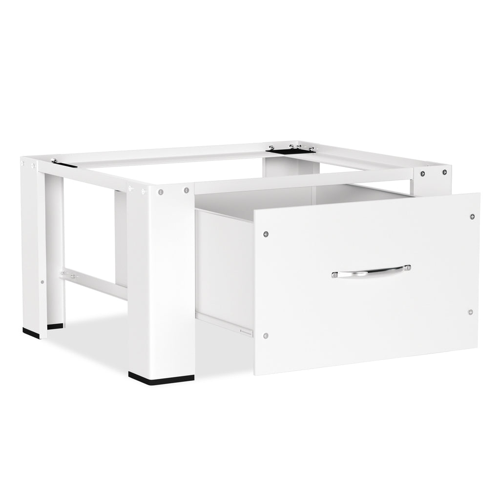 SWANEW Waschmaschinen Untergestell - Waschmaschine Sockel mit integrierter Schublade, verstellbares Podest, 62.5x54.5x32.5cm