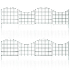 SWANEW Teichzaun Gartenzaun Steckzaun, Zaunelemente metall Gitterzaun Set ür den Garten, Freigehege