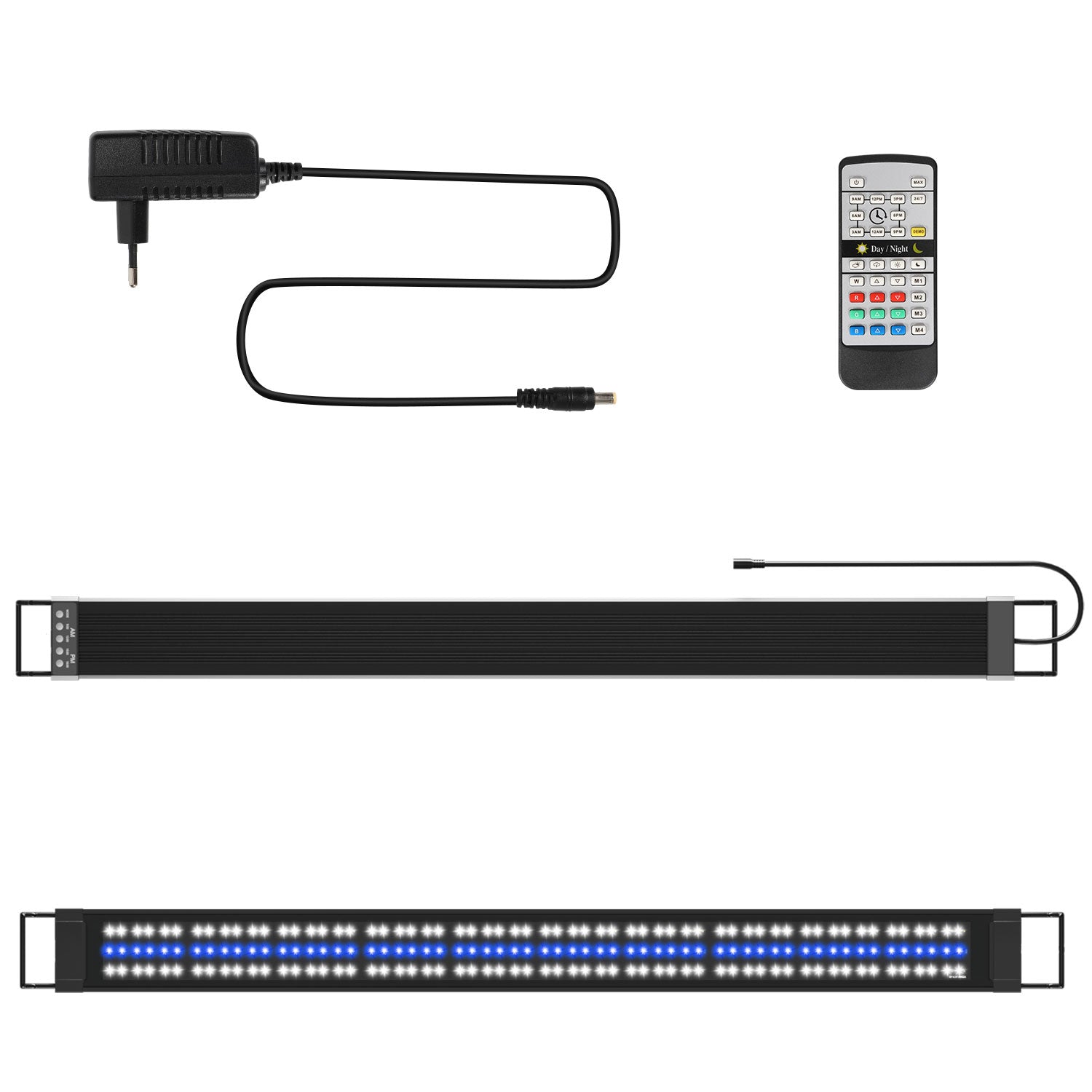 SWANEW LED Aquarium Beleuchtung 18W/30W/45W, Aquarienbeleuchtung 24/7 Modus, wasserdicht, 55-150cm, Aufsetzleuchte Vollspektrum Licht
