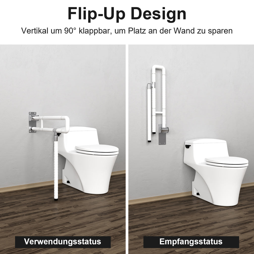 SWANEW WandstĂŒtzgriff Toilette, Klappgriff Haltegriff Dusche, Rutschfeste WC Aufstehhilfe Sicherheitsgriff