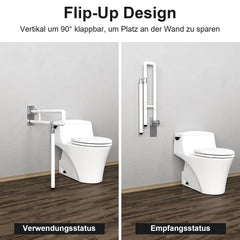 SWANEW WandstĂźtzgriff Toilette, Klappgriff Haltegriff Dusche, Rutschfeste WC Aufstehhilfe Sicherheitsgriff