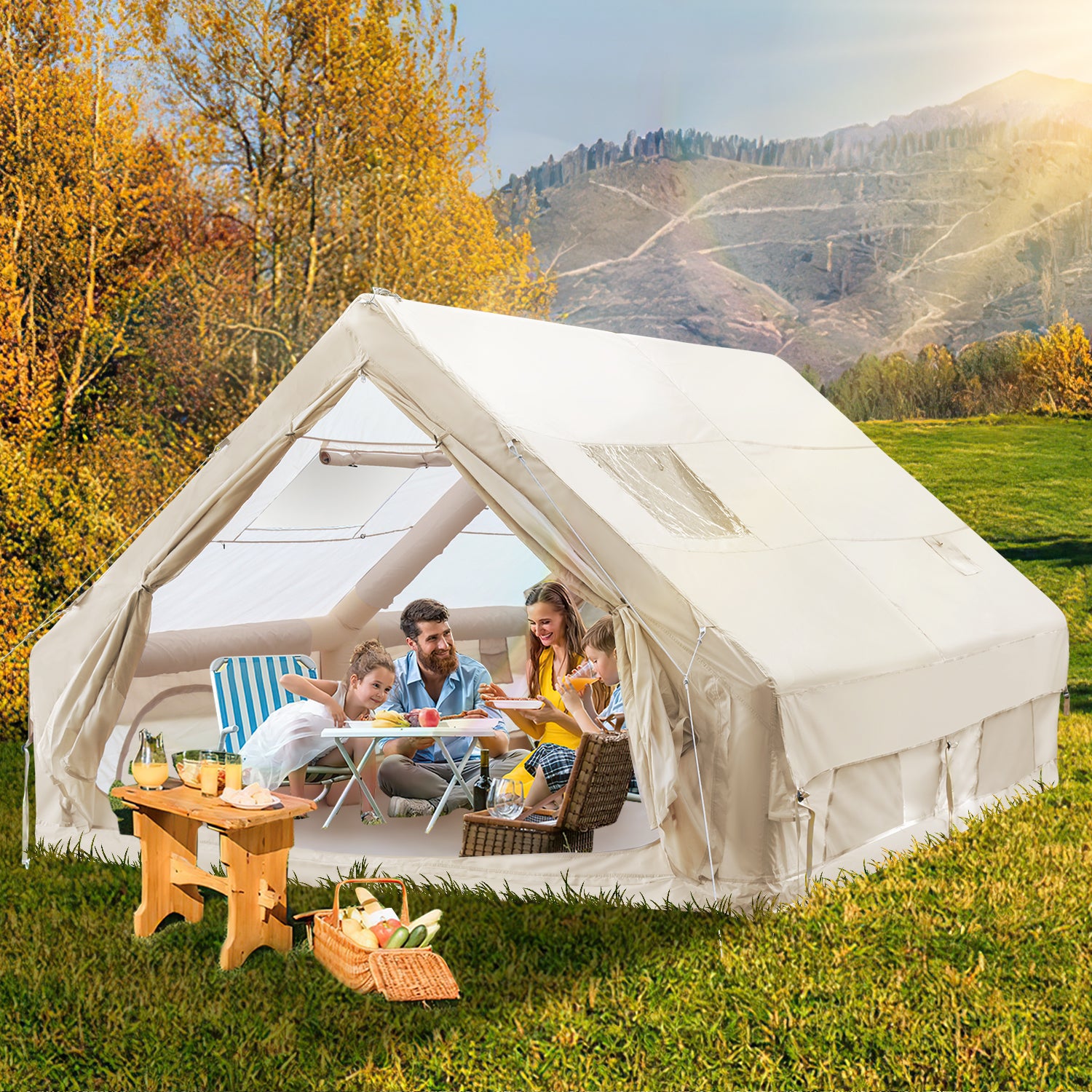 SWANEW Aufblasbares Gampingzelt