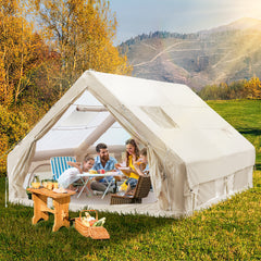 SWANEW Aufblasbares Zelt, Campingzelt, Familienzelt mit Fenster und Tür, 6.3㎡/12㎡