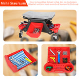 SWANEW Werkstatthocker Rollhocker, Werkstatt Rollsitz, mit Aufbewahrungsbox
