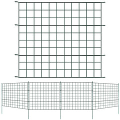 SWANEW Teichzaun Gartenzaun Steckzaun, Zaunelemente metall Gitterzaun Set ür den Garten, Freigehege