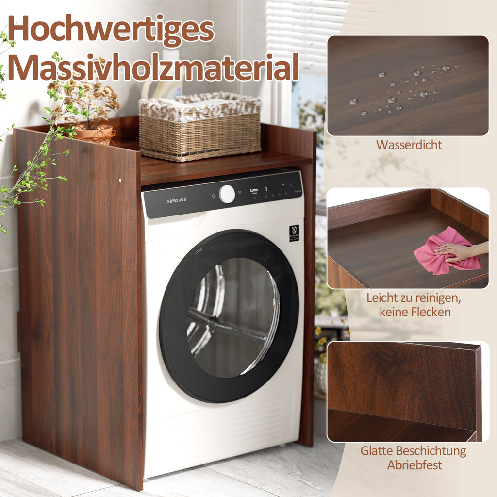 SWANEW Waschmaschinenschrank für Waschmaschine Wäschetrockner, Waschmaschinenschrank Überbauschrank, Waschmaschinenregal