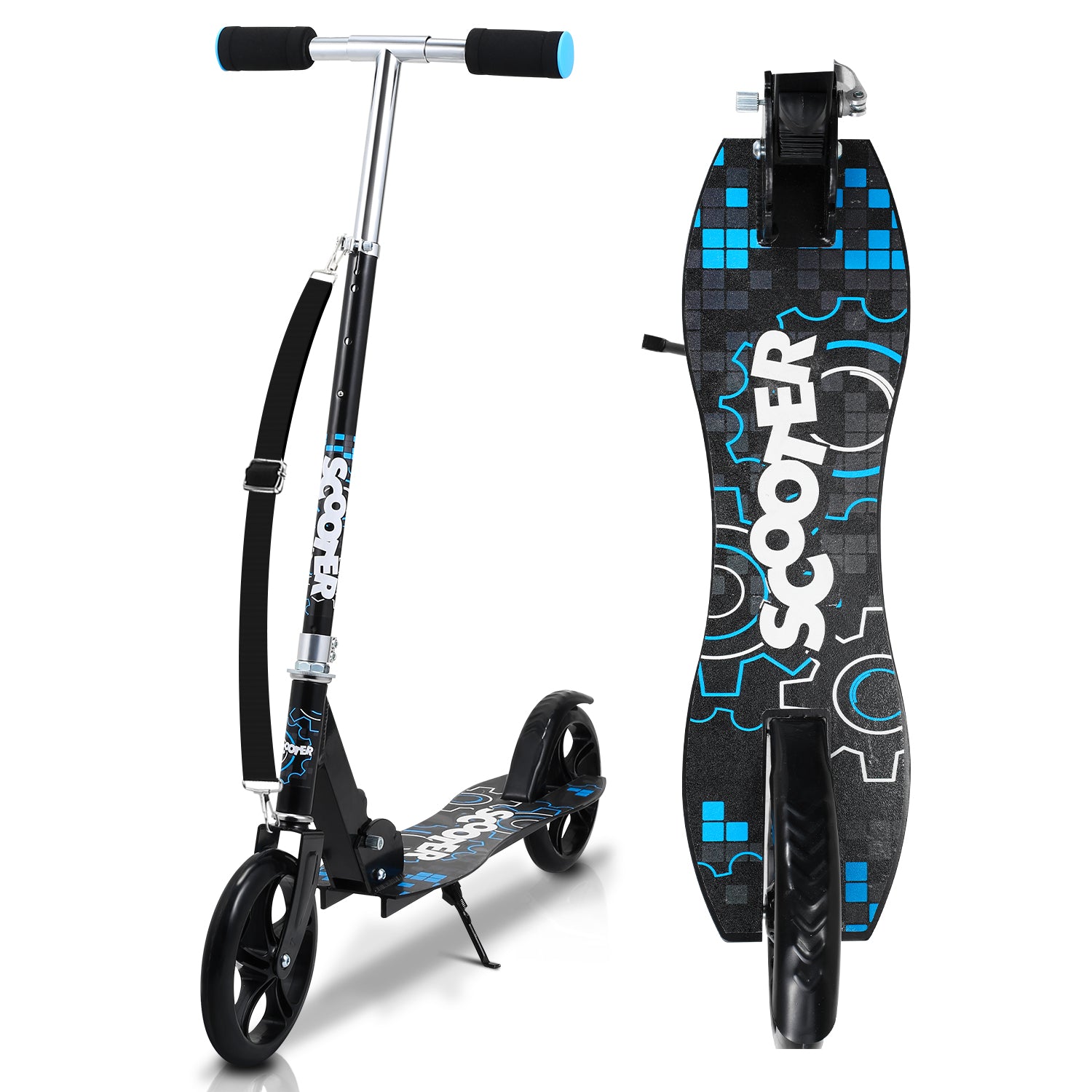 Kinderscooter Aluminium mit 205 mm Rädern & 3-fach höhenverstellbar